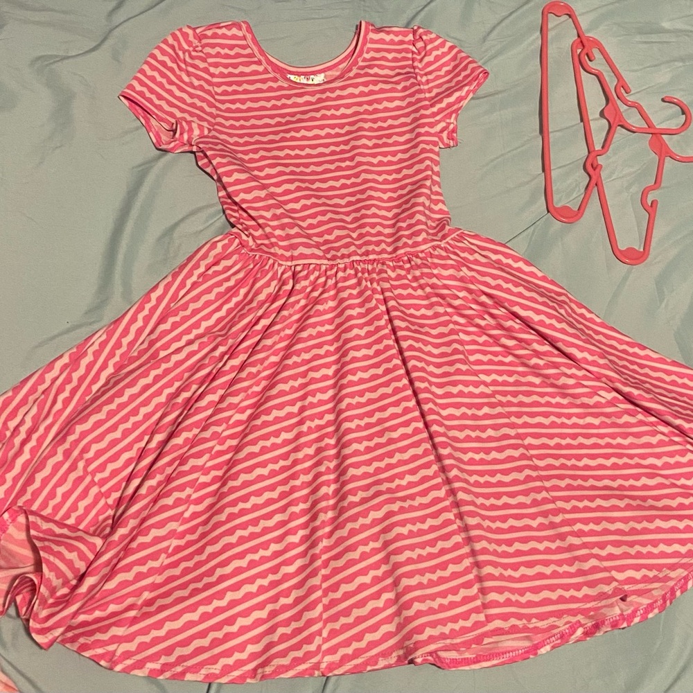 Dot Dot Smile Orange Pink Flutter Sleeve Sundress